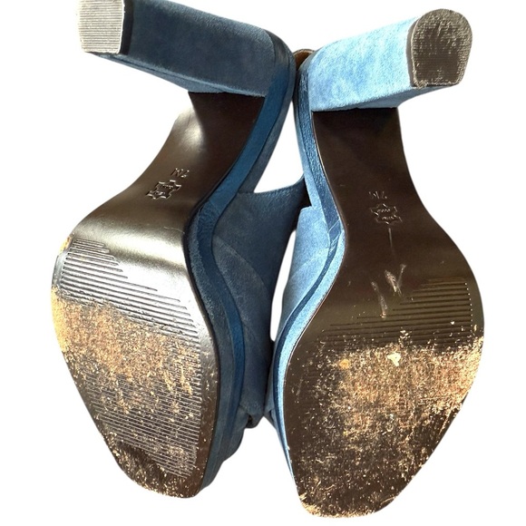 Michael Kors Women’s Blue Suede Slingback 3 inch Heels open toe size 7 - Picture 3 of 9